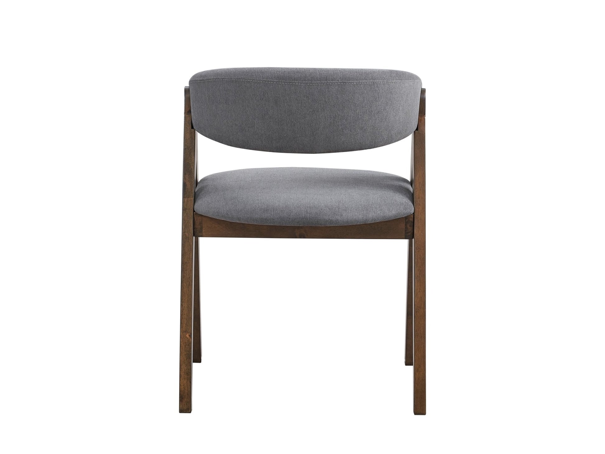 Keiki Gray Fabric & Walnut Finish Side Chair (Set of 2) - 1st Choice Furniture Direct