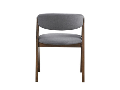 Keiki Gray Fabric & Walnut Finish Side Chair (Set of 2) - 1st Choice Furniture Direct