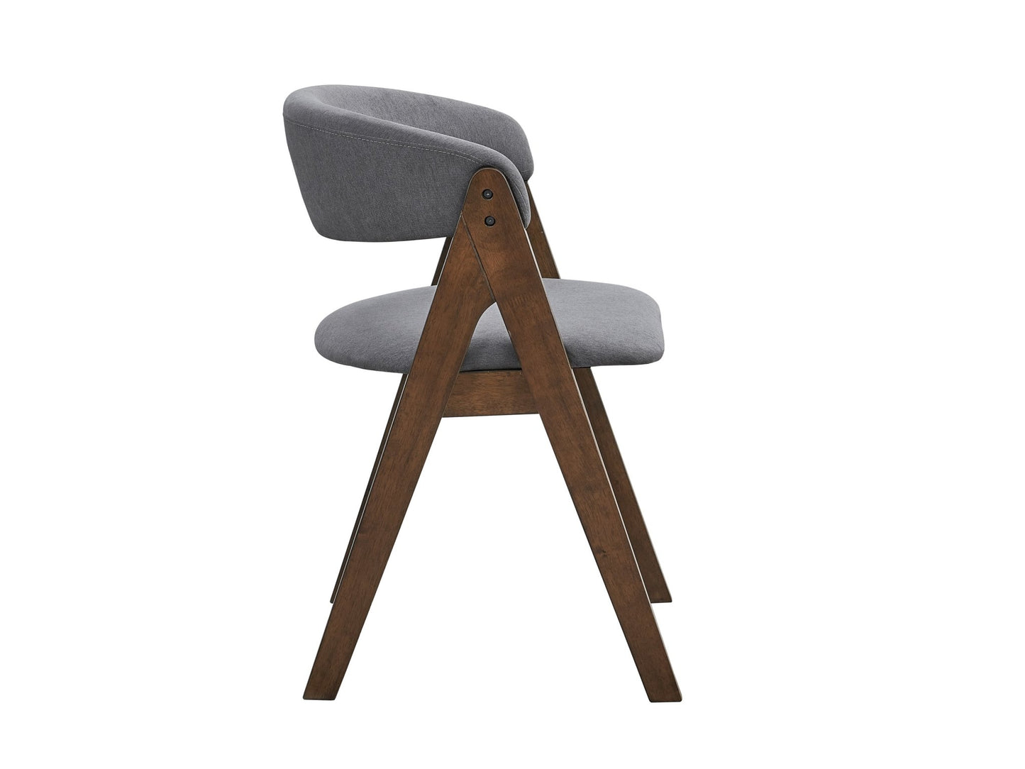 Keiki Gray Fabric & Walnut Finish Side Chair (Set of 2) - 1st Choice Furniture Direct