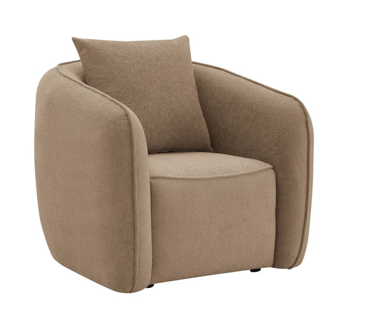 Keith Brown Chenille Chair with 1 Matching Color Toss Pillows - 1st Choice Furniture Direct