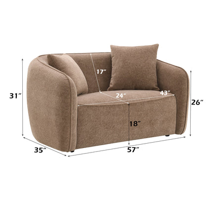 Keith Brown Chenille Loveseat w/2 Toss Pillows - 1st Choice Furniture Direct