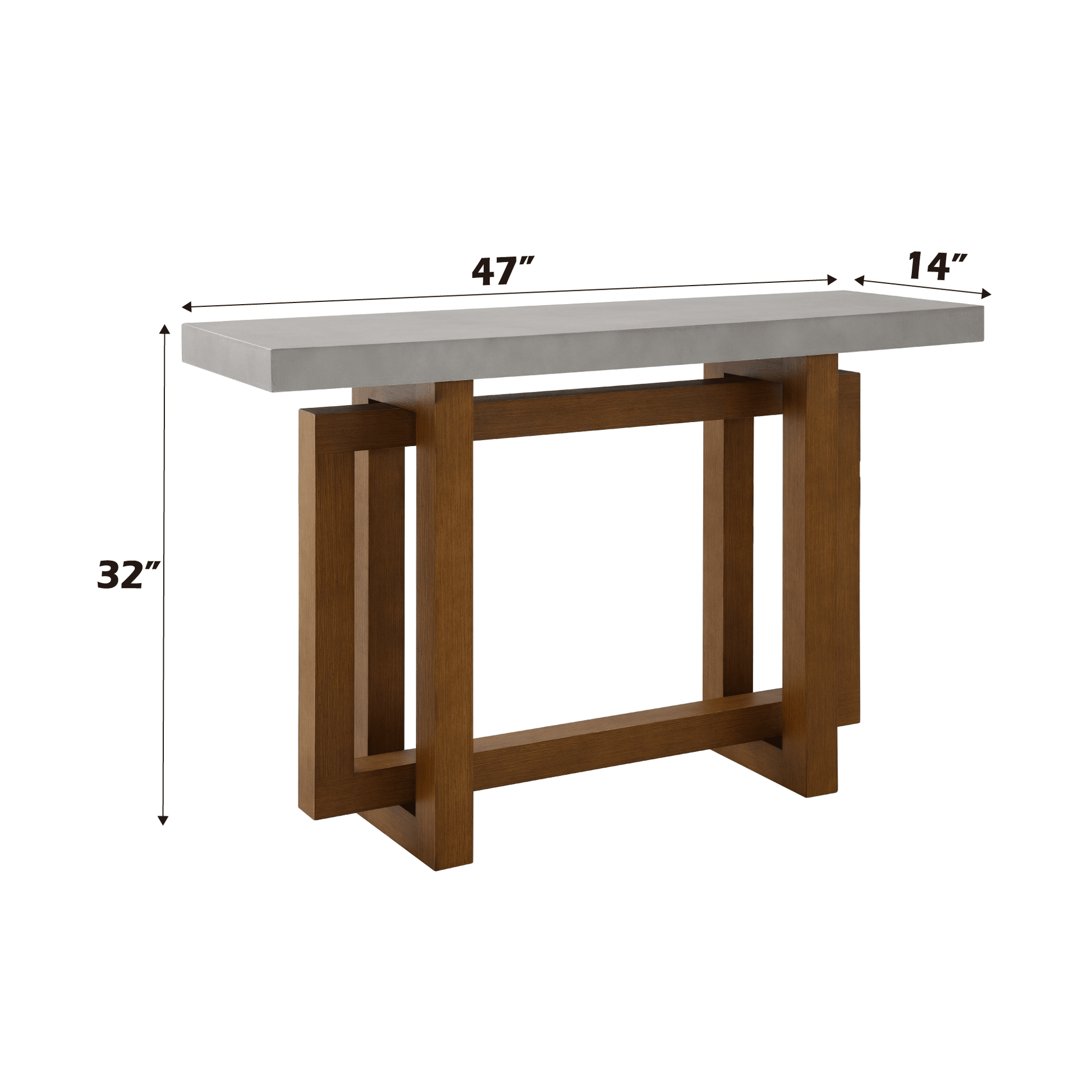 Keven Faux Concrete Top & Walnut Finish Sofa Table - 1st Choice Furniture Direct
