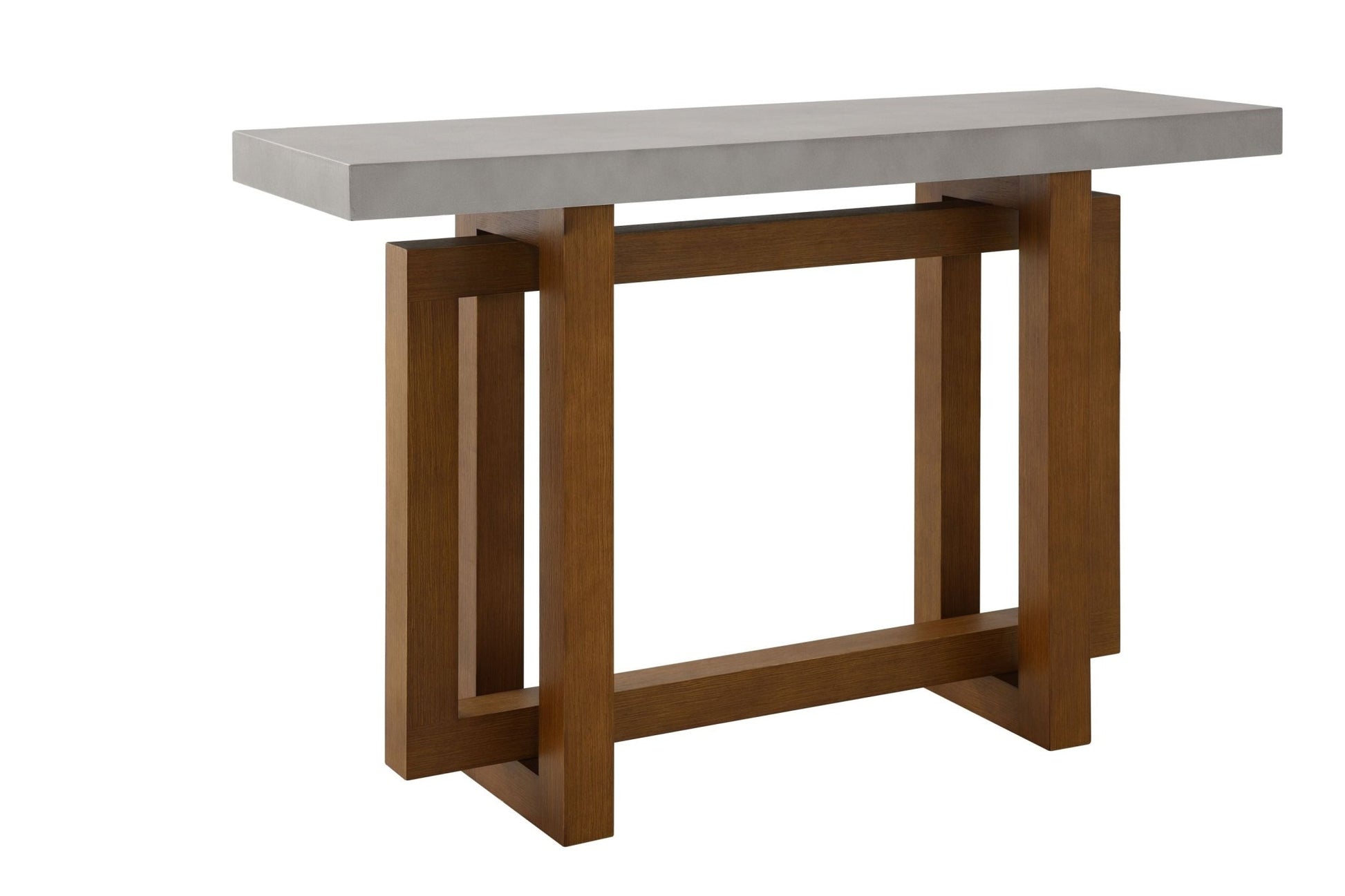 Keven Faux Concrete Top & Walnut Finish Sofa Table - 1st Choice Furniture Direct