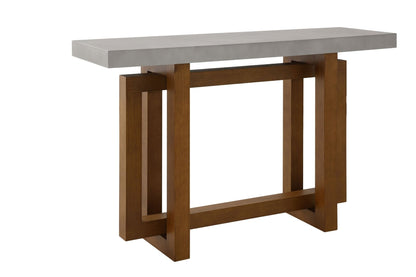 Keven Faux Concrete Top & Walnut Finish Sofa Table - 1st Choice Furniture Direct