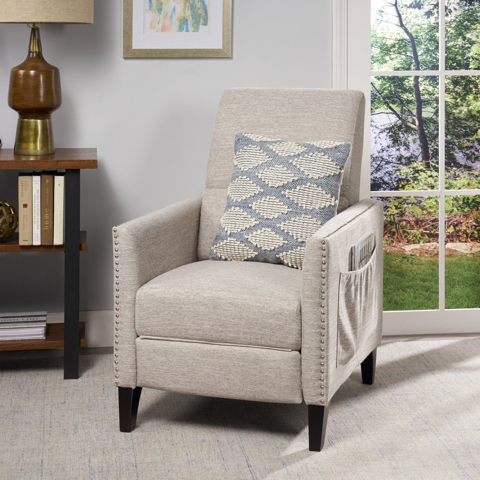 Kiersten Contemporary Fabric Pushback Recliner - 1st Choice Furniture Direct