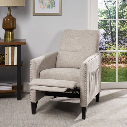Kiersten Contemporary Fabric Pushback Recliner - 1st Choice Furniture Direct
