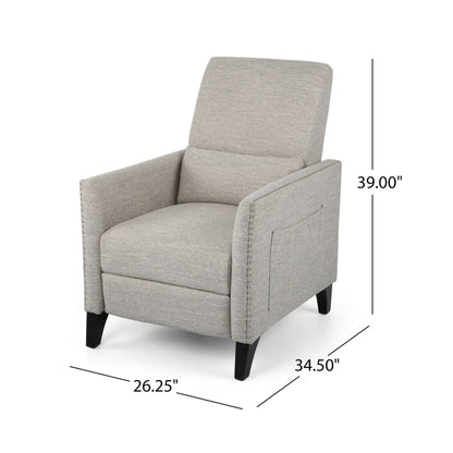 Kiersten Contemporary Fabric Pushback Recliner - 1st Choice Furniture Direct