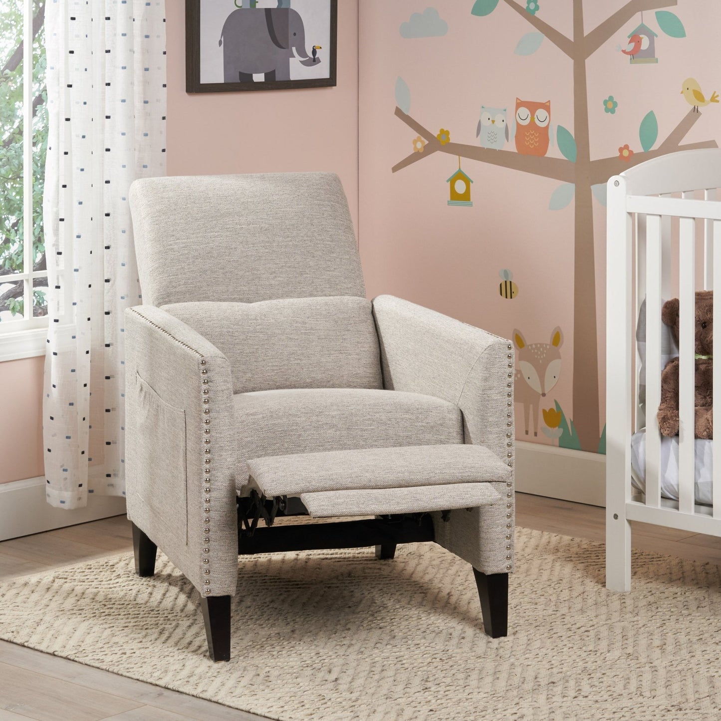 Kiersten Contemporary Fabric Pushback Recliner - 1st Choice Furniture Direct