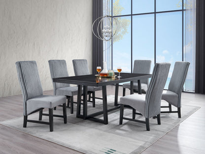 Kini Black Finish 7PCs Dining Room Set - 1st Choice Furniture Direct