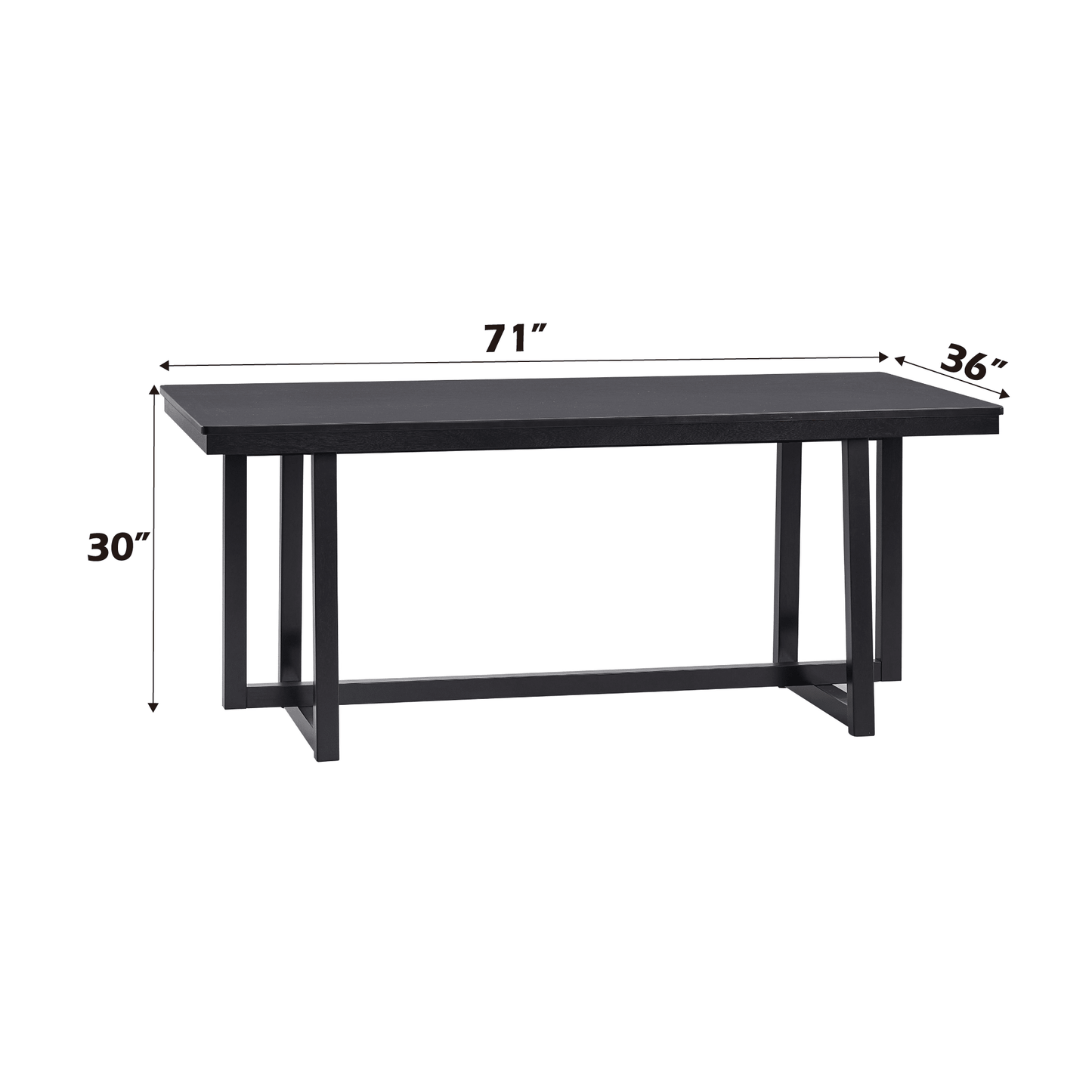 Kini Black Finish 7PCs Dining Room Set - 1st Choice Furniture Direct