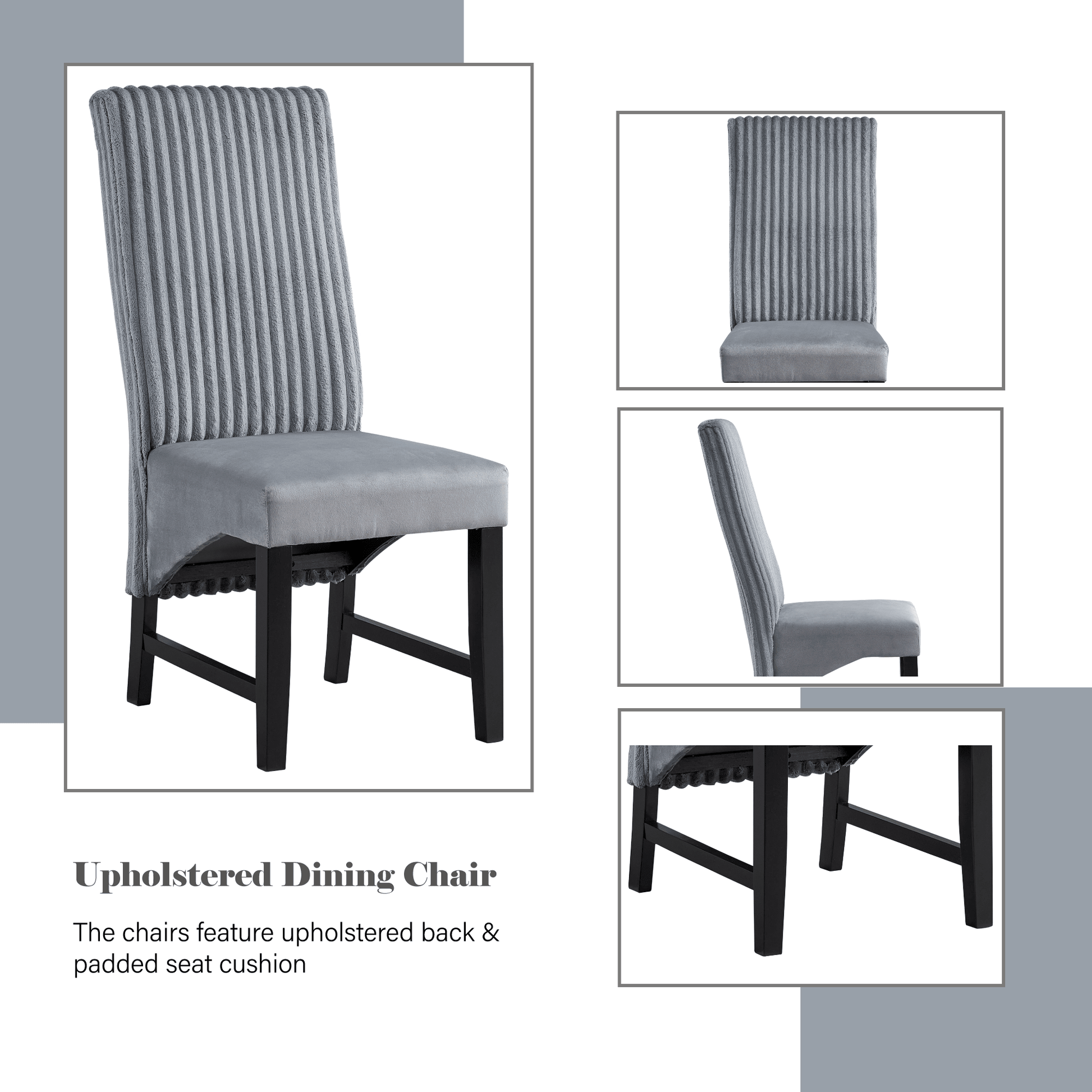 Kini Black Finish 7PCs Dining Room Set - 1st Choice Furniture Direct