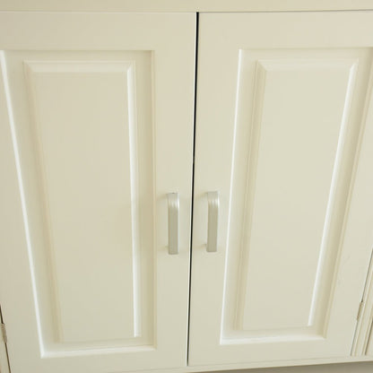 Kitchen Island & Kitchen Cart, Mobile Kitchen Island, Rubber Wood Top, Big & Adjustable Shelf Inside Cabinet for Different Utensils, Luxury Design Fits Party at Different Site. - 1st Choice Furniture Direct