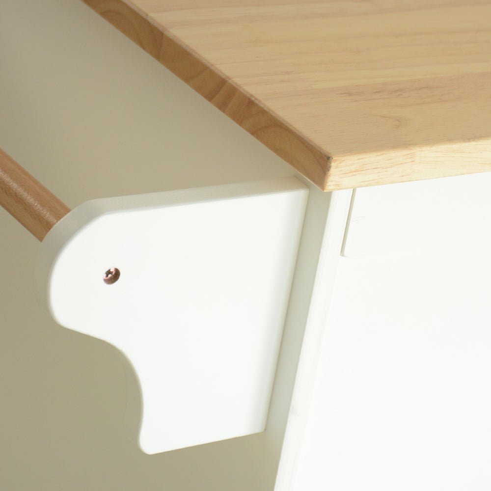 Kitchen Island & Kitchen Cart, Mobile Kitchen Island, Rubber Wood Top, Big & Adjustable Shelf Inside Cabinet for Different Utensils, Luxury Design Fits Party at Different Site. - 1st Choice Furniture Direct