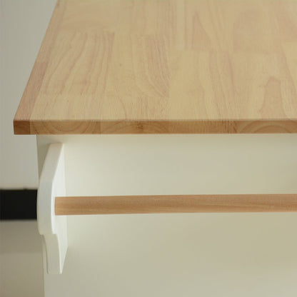 Kitchen Island & Kitchen Cart, Mobile Kitchen Island, Rubber Wood Top, Big & Adjustable Shelf Inside Cabinet for Different Utensils, Luxury Design Fits Party at Different Site. - 1st Choice Furniture Direct