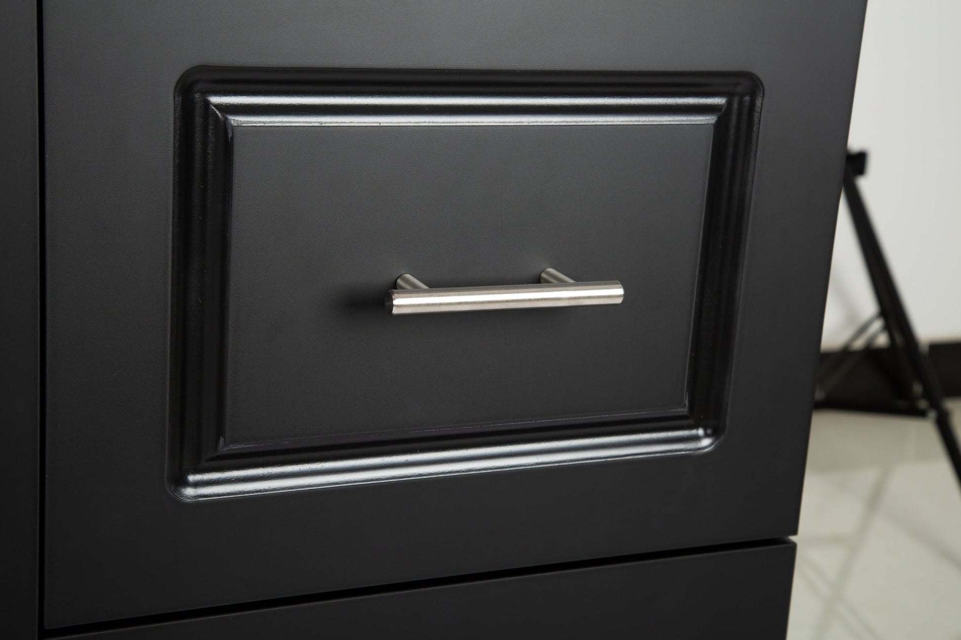 Kitchen Island & Kitchen Cart, Mobile Kitehcn Island with Extensible Rubber Wood Table Top,adjustable Shelf Inside Cabinet for Different Utensils, 3 Big Drawers, with Spice Rack, Towel Rack, Black - Bee - 1st Choice Furniture Direct