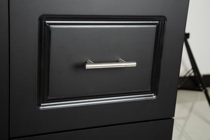 Kitchen Island & Kitchen Cart, Mobile Kitehcn Island with Extensible Rubber Wood Table Top,adjustable Shelf Inside Cabinet for Different Utensils, 3 Big Drawers, with Spice Rack, Towel Rack, Black - Bee - 1st Choice Furniture Direct