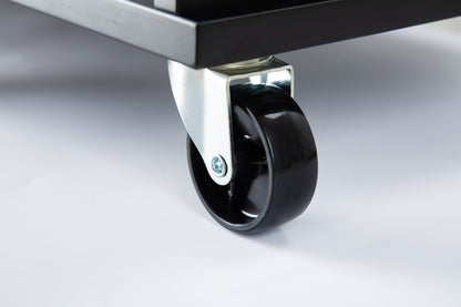 Kitchen Island & Kitchen Cart, Mobile Kitehcn Island with Extensible Rubber Wood Table Top,adjustable Shelf Inside Cabinet for Different Utensils, 3 Big Drawers, with Spice Rack, Towel Rack, Black - Bee - 1st Choice Furniture Direct