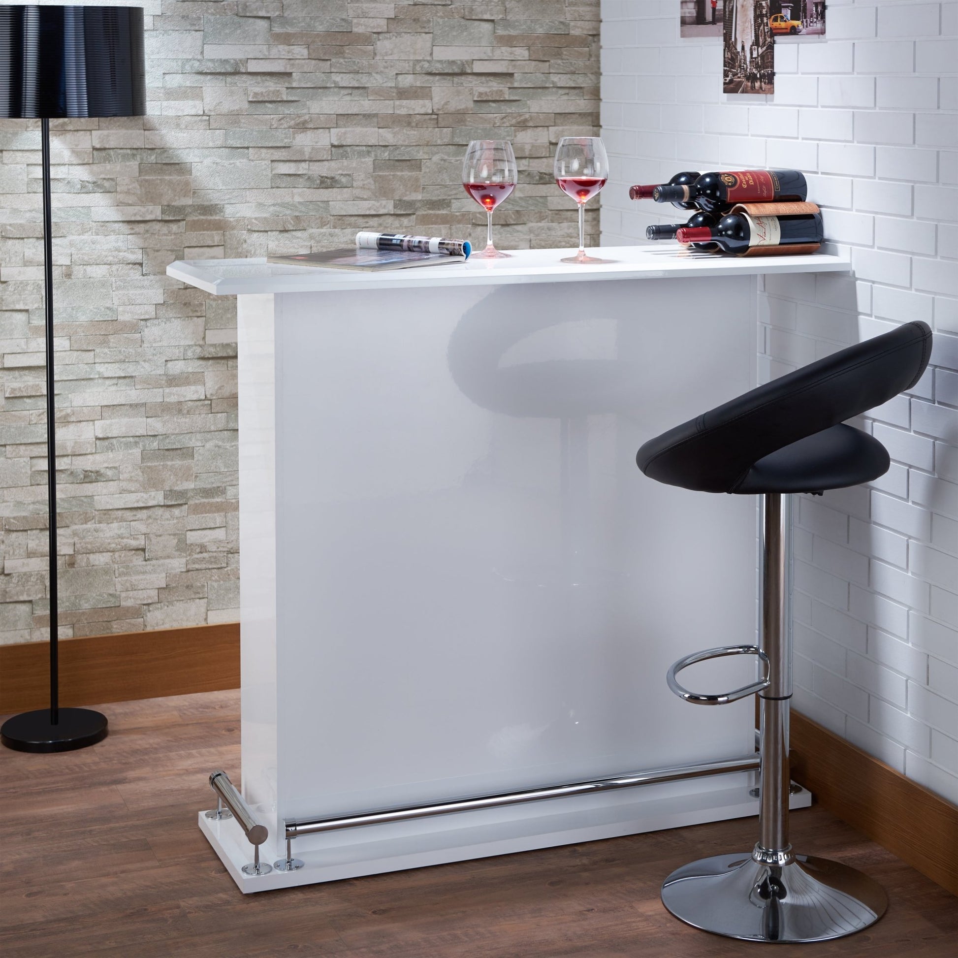 Kite White High Gloss Finish Bar Table - 1st Choice Furniture Direct