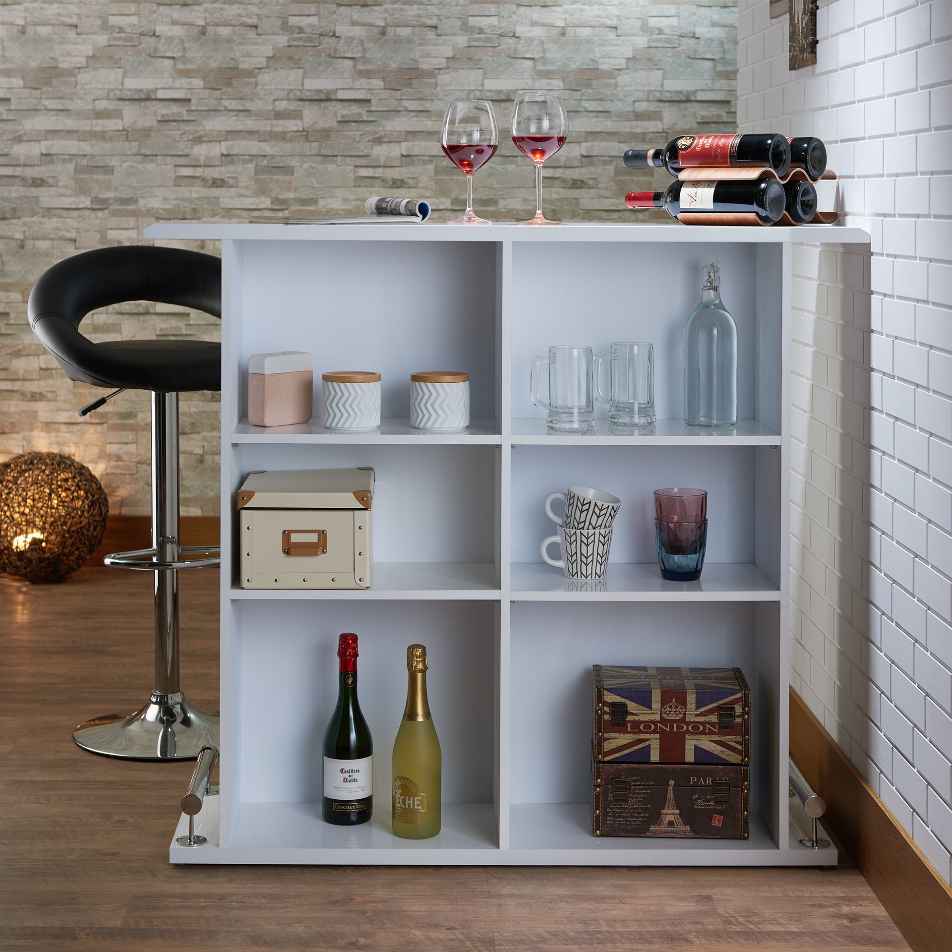 Kite White High Gloss Finish Bar Table - 1st Choice Furniture Direct