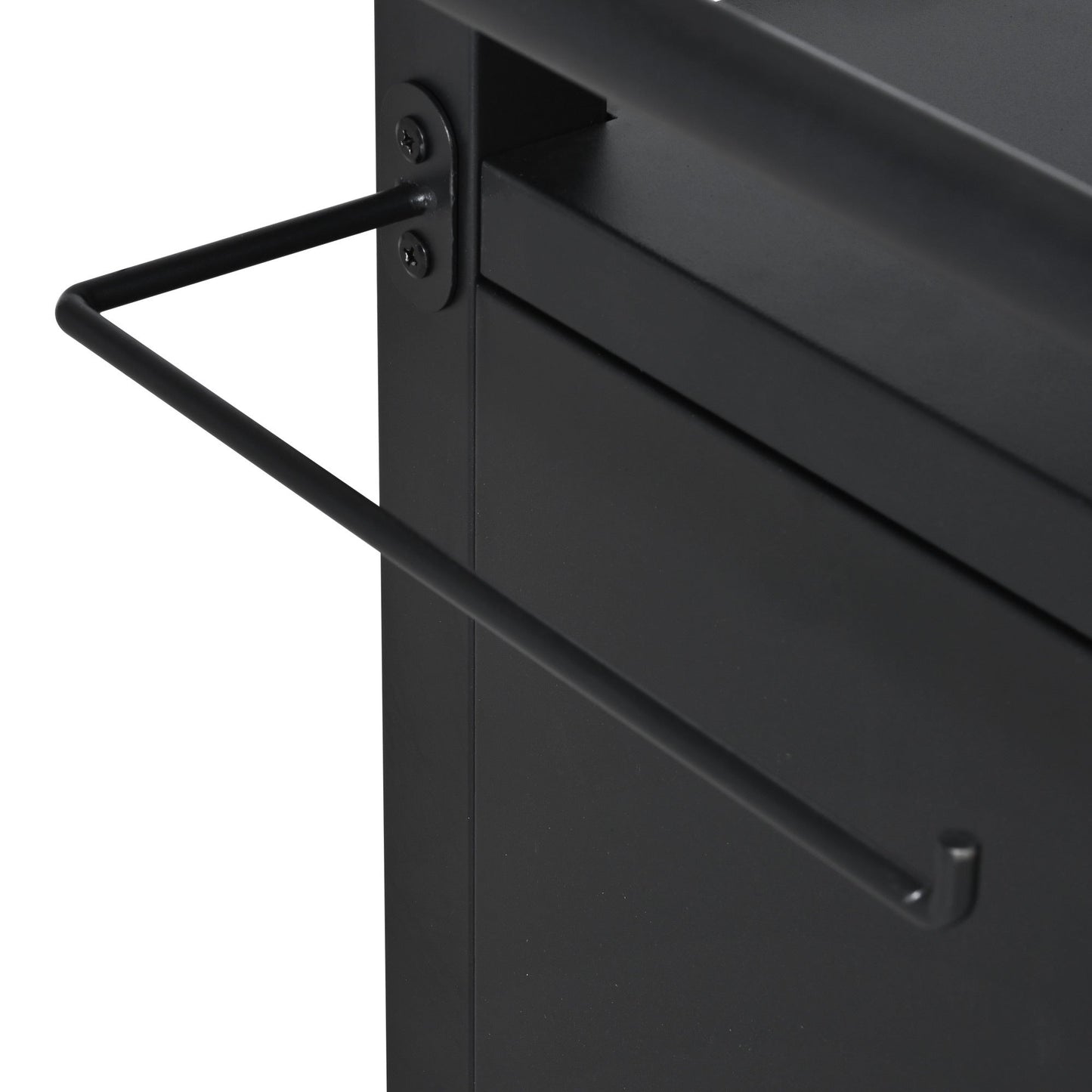 K&K 33.9' Outdoor Grill Cart with Drop Leaf, Outdoor Metal Bar Cart Pizza Oven Table with Wheels, Stainless Steel Top, Outdoor Kitchen Island with Storage Cabinet & Spice & Paper Rack for BBQ, Waterpr - 1st Choice Furniture Direct