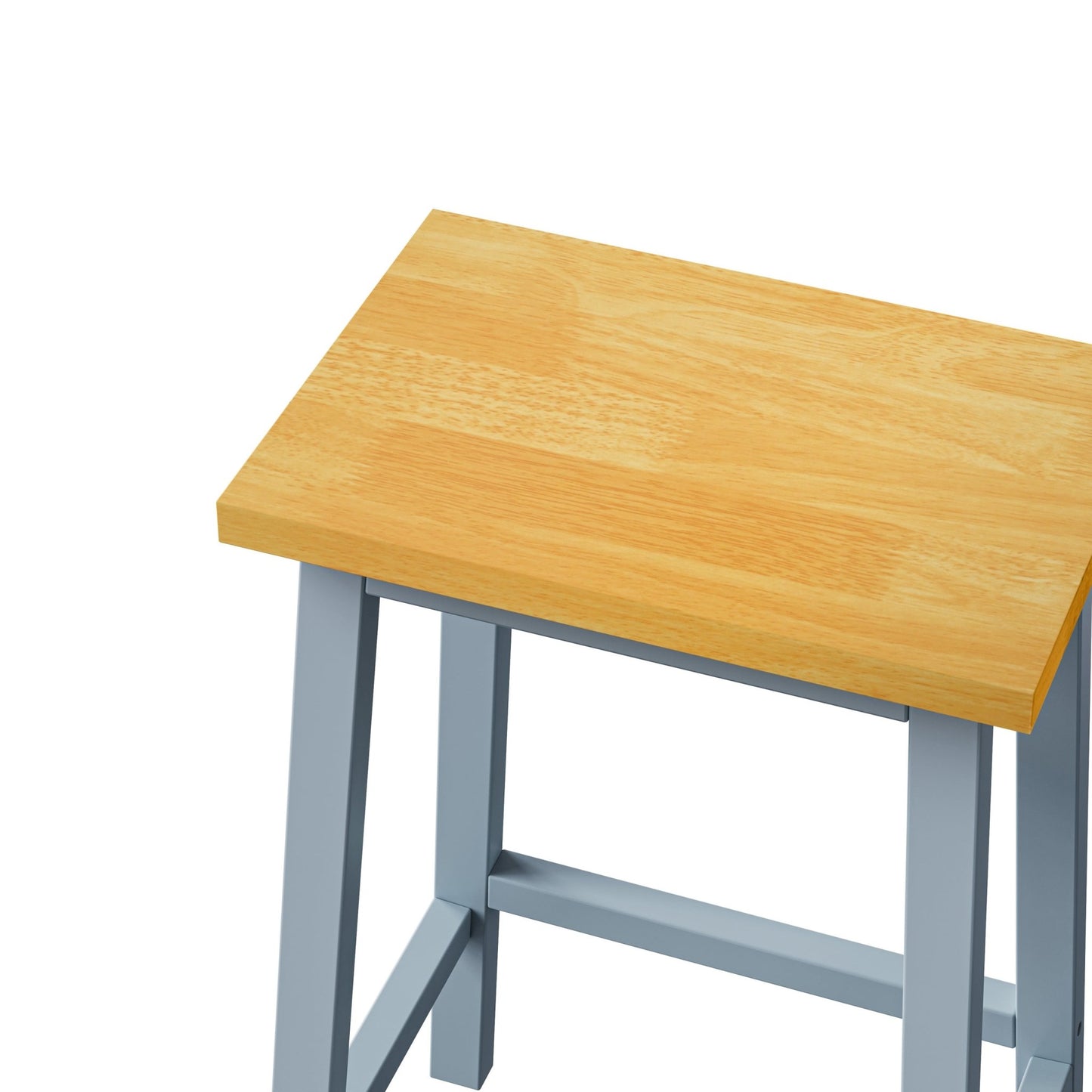 K&K 53inch Large Kitchen Island with 2 Bar Stools,Power Outlet,Door Internal Storage Rack,Kitchen Storage Cart on 5 Wheels with Drop Leaf,5 Open Side Racks,3 Drawers,Grey Blue (Three Packages) - 1st Choice Furniture Direct