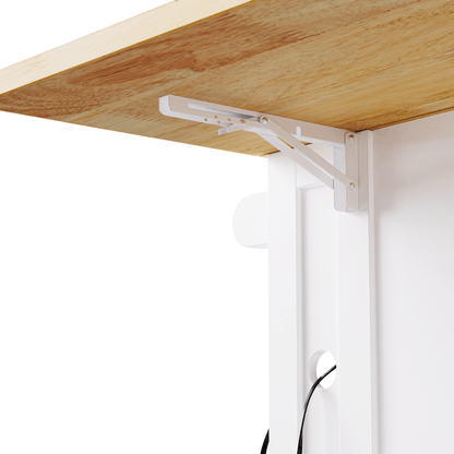 K&K 53inch Large Kitchen Island with Drop Leaf, Power Outlet, Door Internal Storage Rack, Rolling Kitchen Cart on 5 Wheels with 5 Open Side Racks for Kitchen, Dining Room,White(Not include bar stools) - 1st Choice Furniture Direct
