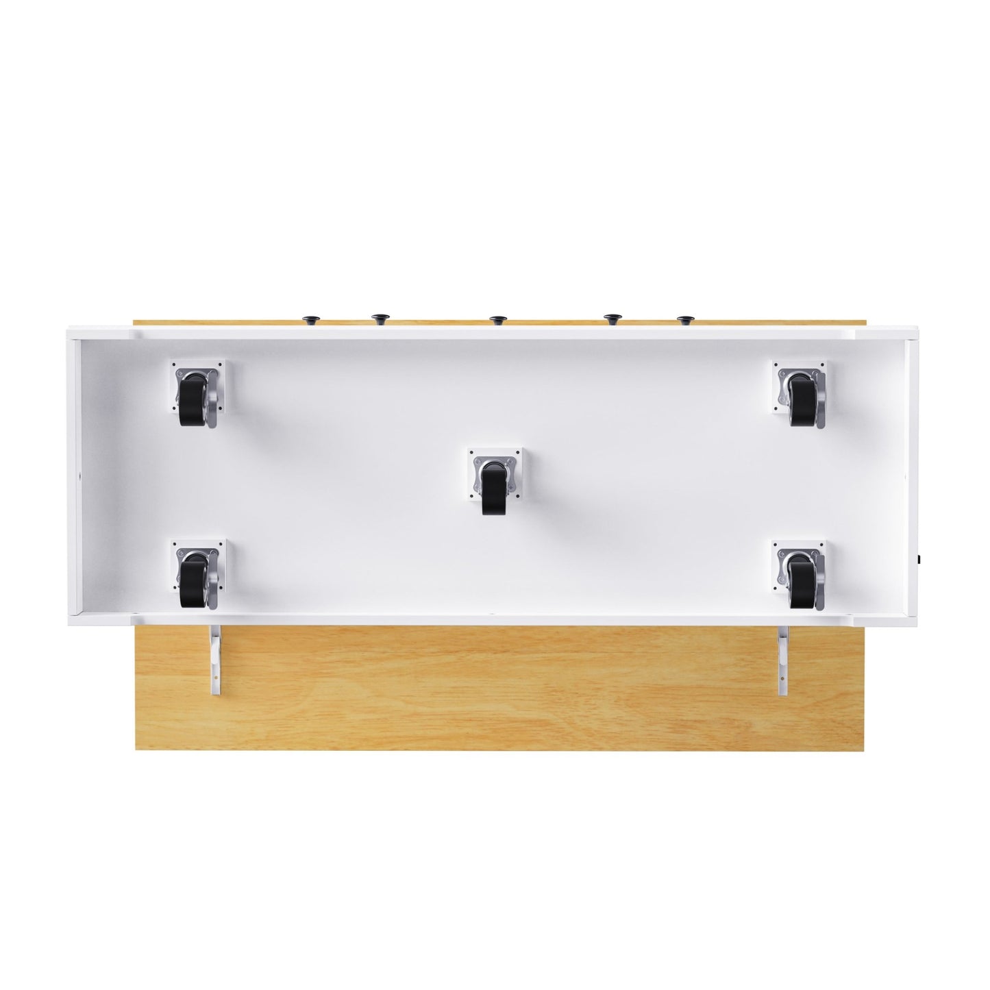 K&K 53inch Large Kitchen Island with Drop Leaf, Power Outlet, Door Internal Storage Rack, Rolling Kitchen Cart on 5 Wheels with 5 Open Side Racks for Kitchen, Dining Room,White(Not include bar stools) - 1st Choice Furniture Direct