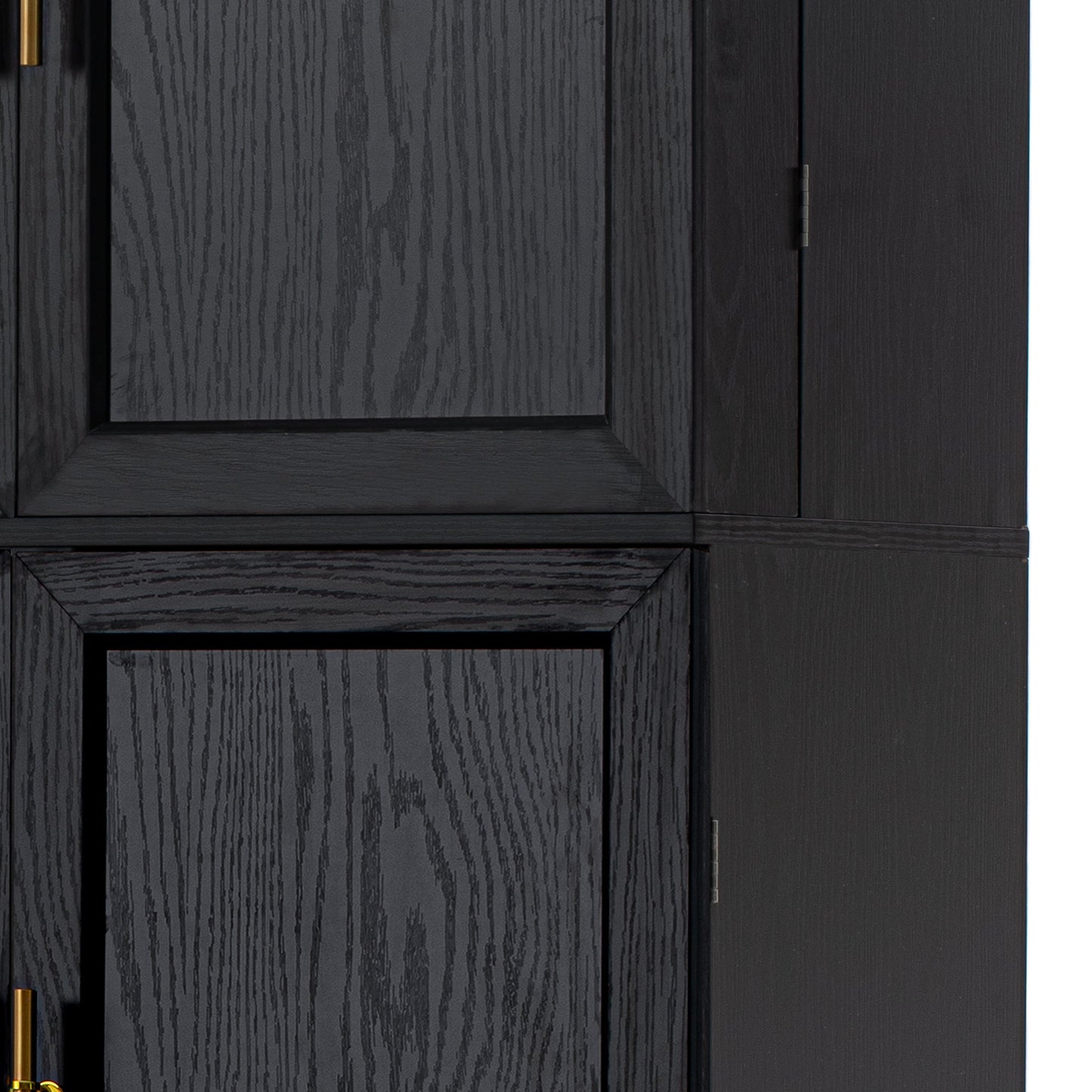 K&K 78.2' Tall Farmhouse Kitchen Pantry Cabinet with 8 Door Shelves, Storage Cabinet with 4 Adjustable Shelves, Hidden Drawer, Wine Rack, Versatile Cupboard for Kitchen, Dining & Bathroom, Ash Black - 1st Choice Furniture Direct