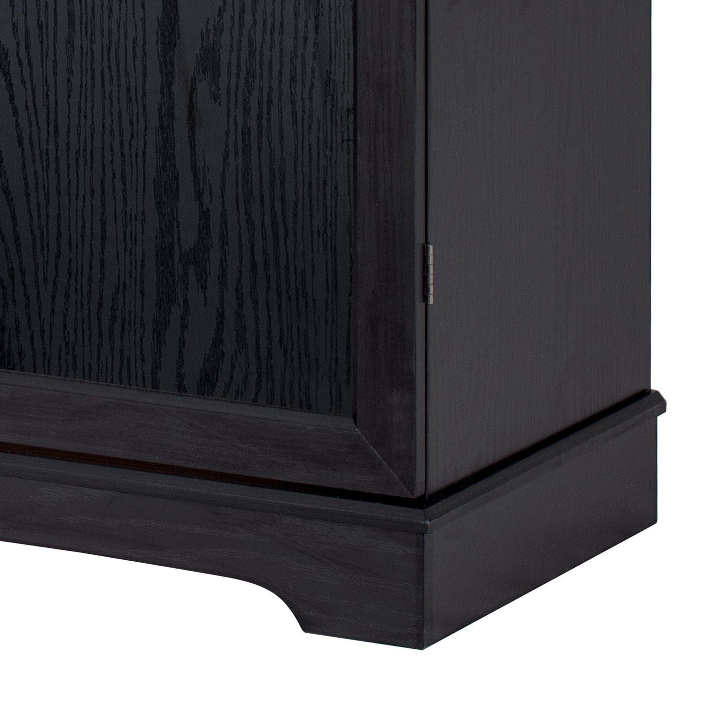K&K 78.2' Tall Farmhouse Kitchen Pantry Cabinet with 8 Door Shelves, Storage Cabinet with 4 Adjustable Shelves, Hidden Drawer, Wine Rack, Versatile Cupboard for Kitchen, Dining & Bathroom, Ash Black - 1st Choice Furniture Direct