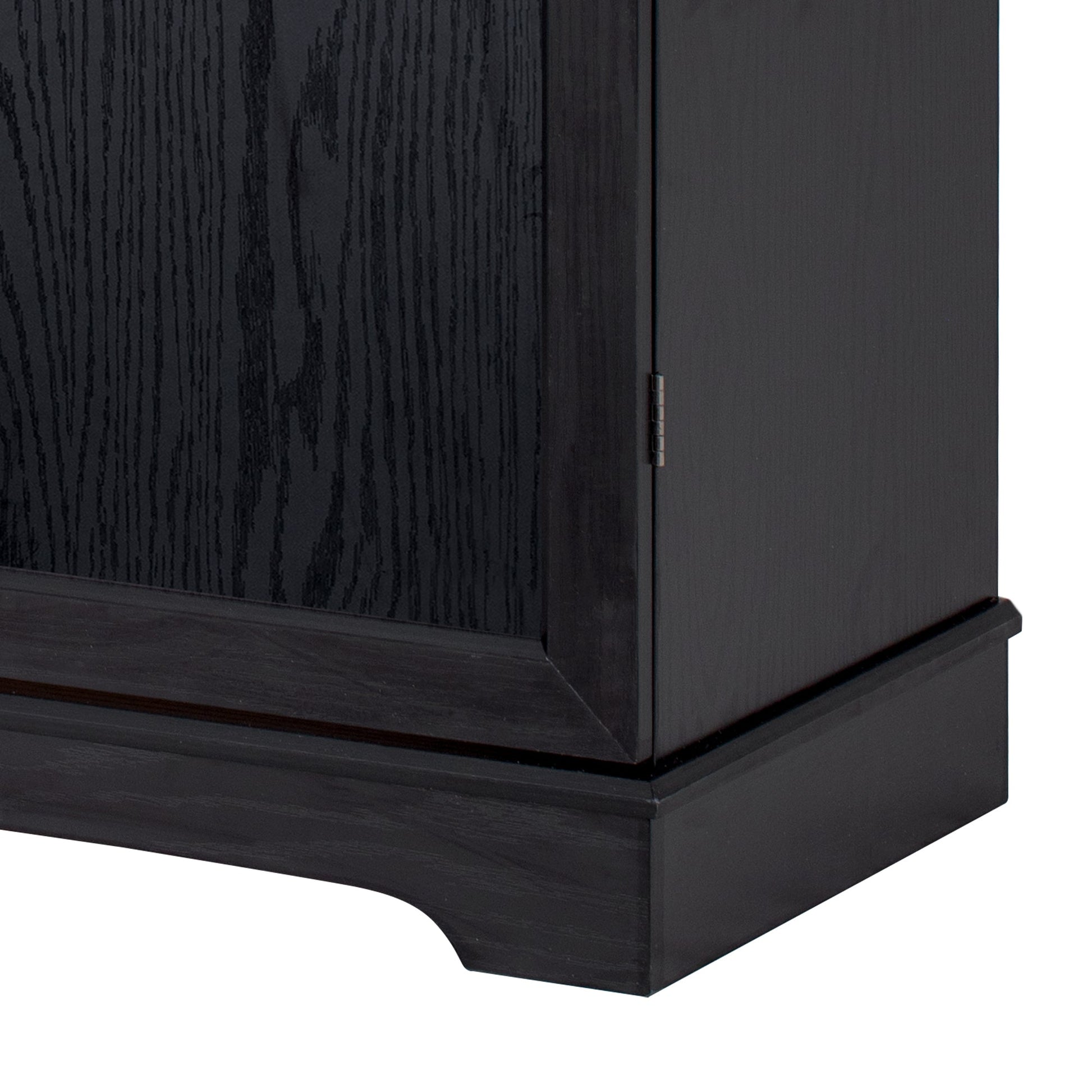 K&K 78.2' Tall Farmhouse Kitchen Pantry Cabinet with 8 Door Shelves, Storage Cabinet with 4 Adjustable Shelves, Hidden Drawer, Wine Rack, Versatile Cupboard for Kitchen, Dining & Bathroom, Ash Black - 1st Choice Furniture Direct