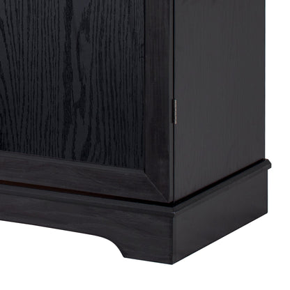 K&K 78.2' Tall Farmhouse Kitchen Pantry Cabinet with 8 Door Shelves, Storage Cabinet with 4 Adjustable Shelves, Hidden Drawer, Wine Rack, Versatile Cupboard for Kitchen, Dining & Bathroom, Ash Black - 1st Choice Furniture Direct