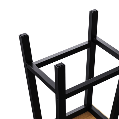 K&K Solid Wood Bar Stools (Not Cheap Iron), 25.6' Tall Set of 2 Bar Chairs, Kitchen Counter Stools with Footrests, Farmhouse Stools for Dining Room, Kitchen, Counter, Black - 1st Choice Furniture Direct