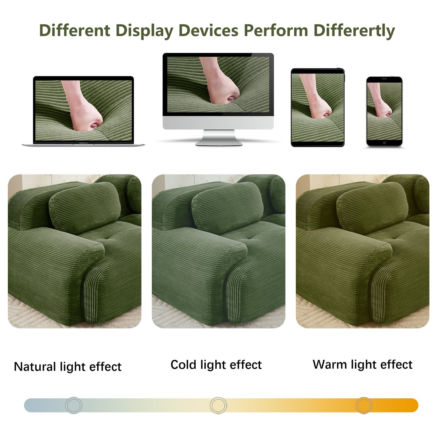 L - shaped modular sofa no assembly ergonomic design pet - friendly luxuryCorduroy Fabric fabric extra - wide curved armrests 32D high - resilience sponge for living rooms bedroom ,Olive green - 1st Choice Furniture Direct