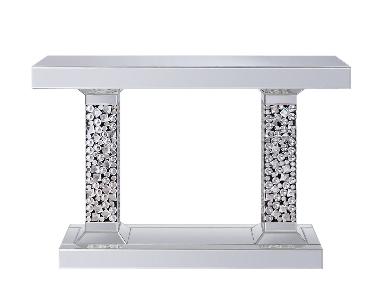 Lachina Glam Mirrored & Faux Gems Console Table - 1st Choice Furniture Direct