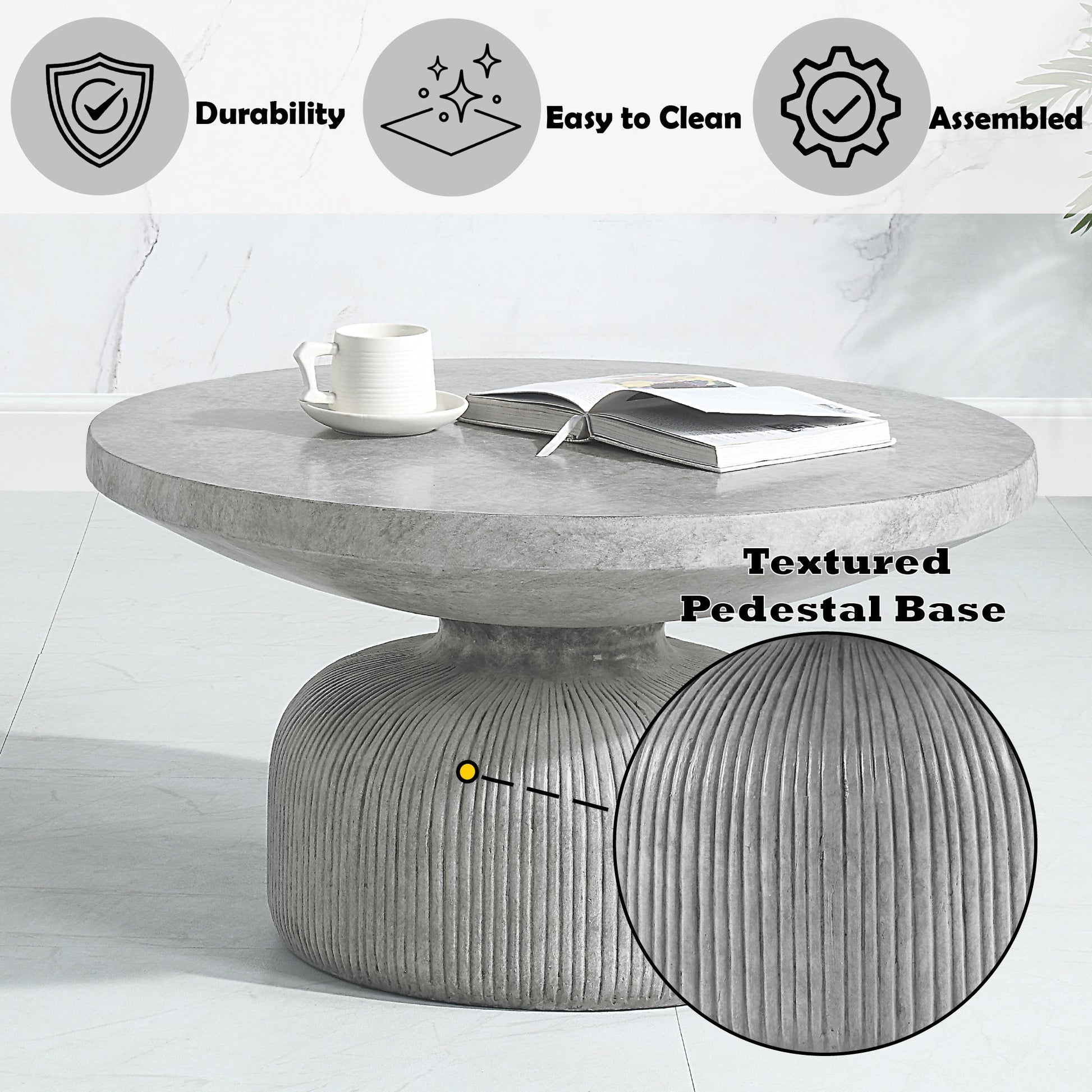 Laddie Weathered Gray Finish Coffee Table - 1st Choice Furniture Direct
