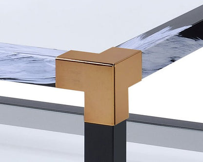 Lafty Clear Glass & White Brushed Finish Coffee Table - 1st Choice Furniture Direct