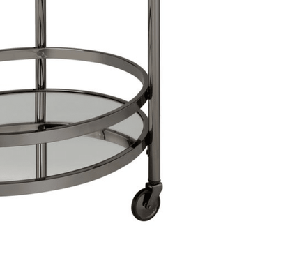 Lakelyn Clear Glass & Black Nickel Finish Serving Cart - 1st Choice Furniture Direct