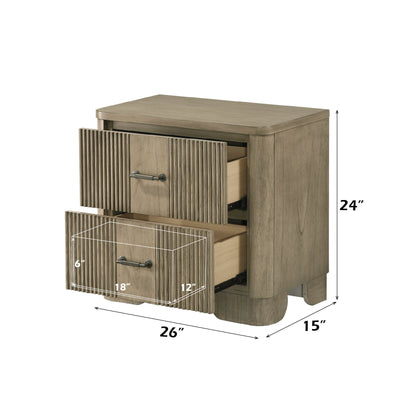 Lakkari Antique Oak Nightstand - 1st Choice Furniture Direct