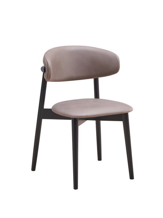Lanae Gray Polished Microfiber & Black Finish Side Chair (Set of 2) - 1st Choice Furniture Direct