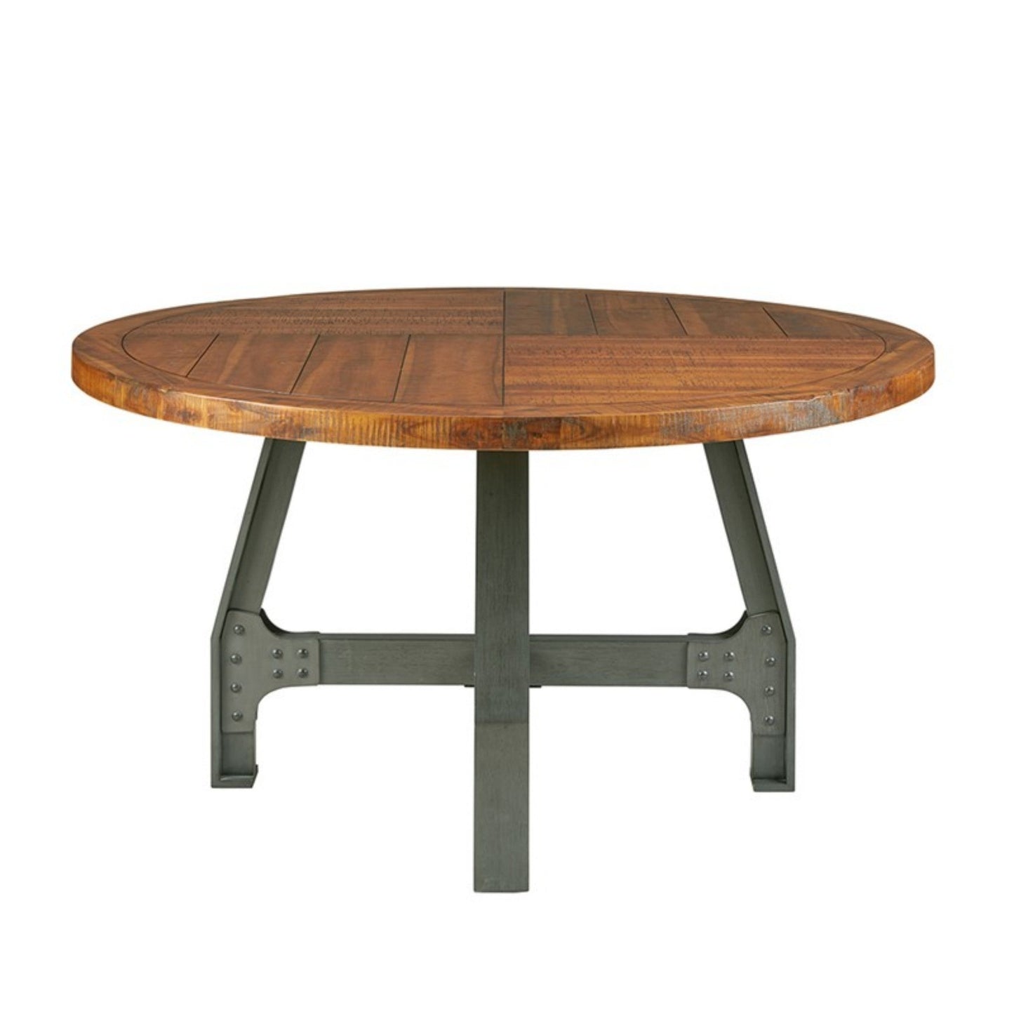 Lancaster Round Dining/Gathering Table with Adjustable Height in Amber and Graphite Wood Finish - 1st Choice Furniture Direct