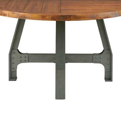 Lancaster Round Dining/Gathering Table with Adjustable Height in Amber and Graphite Wood Finish - 1st Choice Furniture Direct