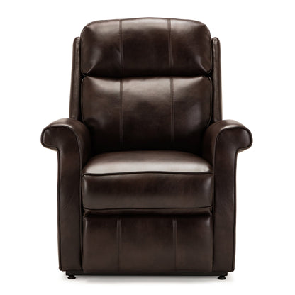 Landis Brown Traditional Lift Chair with Electric Recline Function in Faux Leather - 1st Choice Furniture Direct