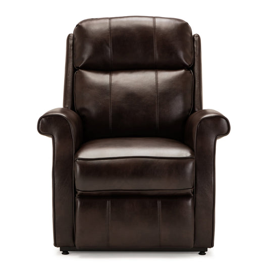 Landis Brown Traditional Lift Chair with Electric Recline Function in Faux Leather - 1st Choice Furniture Direct