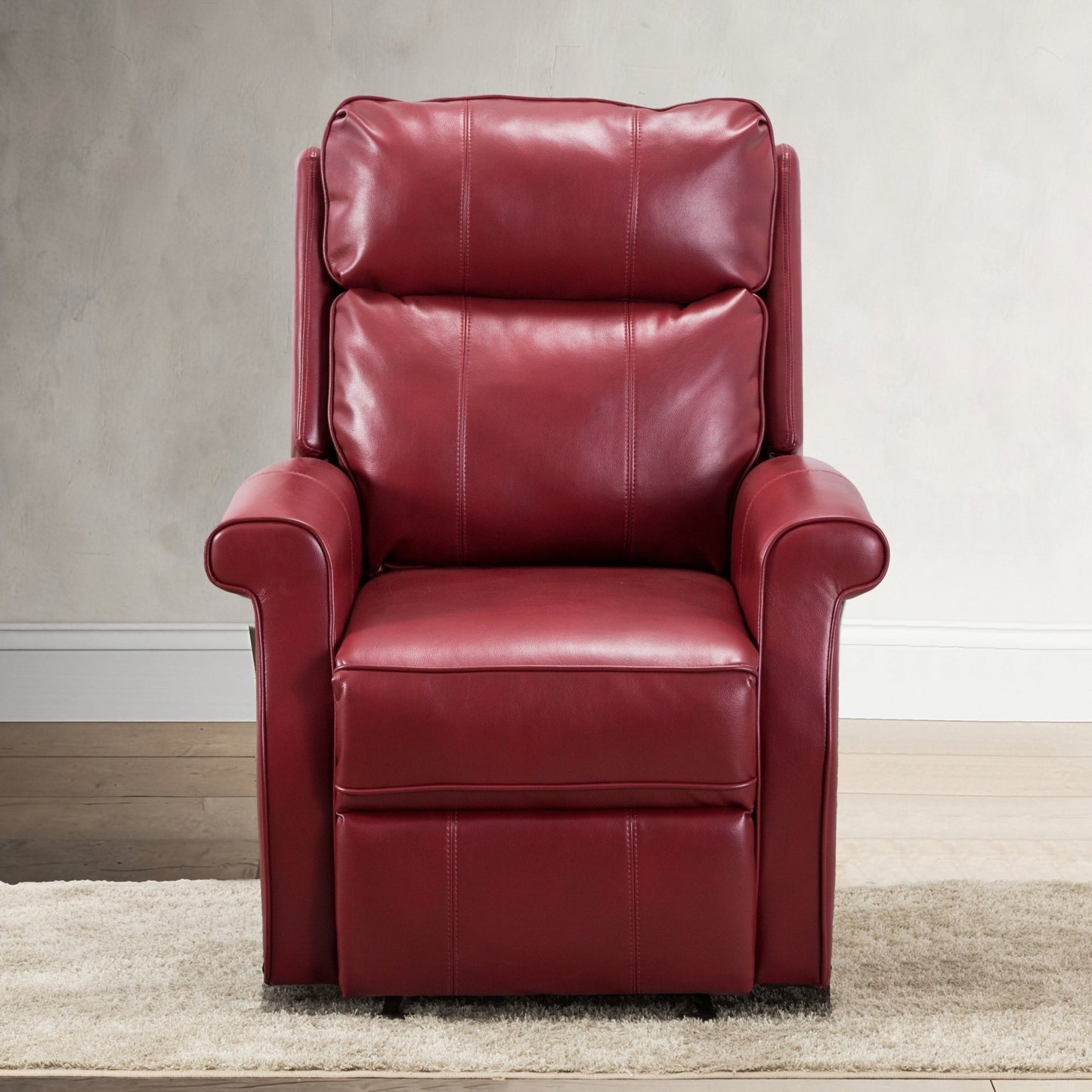 Landis Traditional Lift Chair with Recline Functionality in Red Faux Leather Upholstery - 1st Choice Furniture Direct