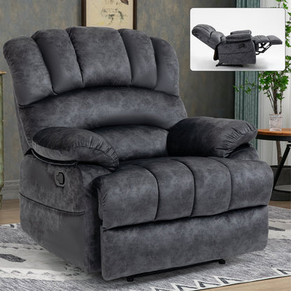 Large Manual Recliner Chair in Fabric for Living Room, Grey - 1st Choice Furniture Direct