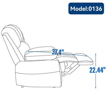 Large Manual Recliner Chair in Fabric for Living Room, Grey - 1st Choice Furniture Direct
