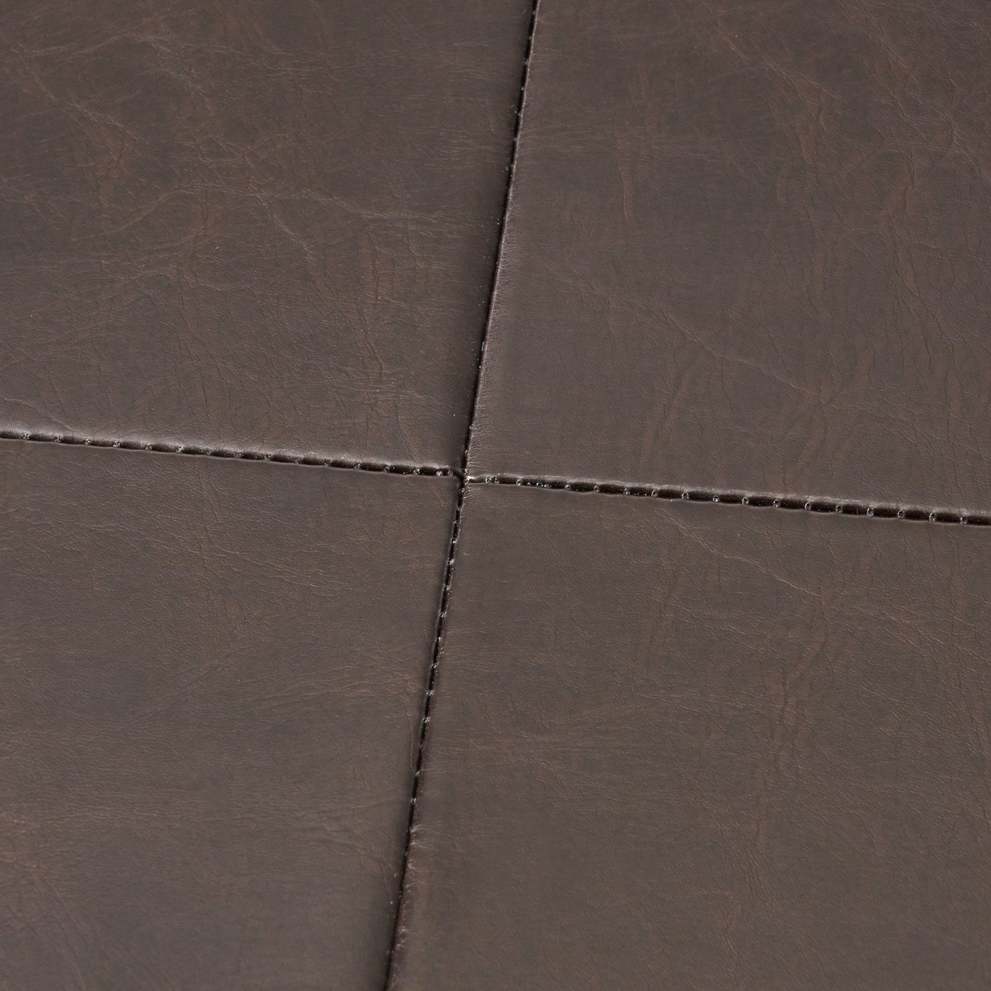 Large Square Ottoman Bench, faux leather Coffee Table Ottoman with rack & Solid Wood Legs, Oversized Ottoman for Living Room - 1st Choice Furniture Direct