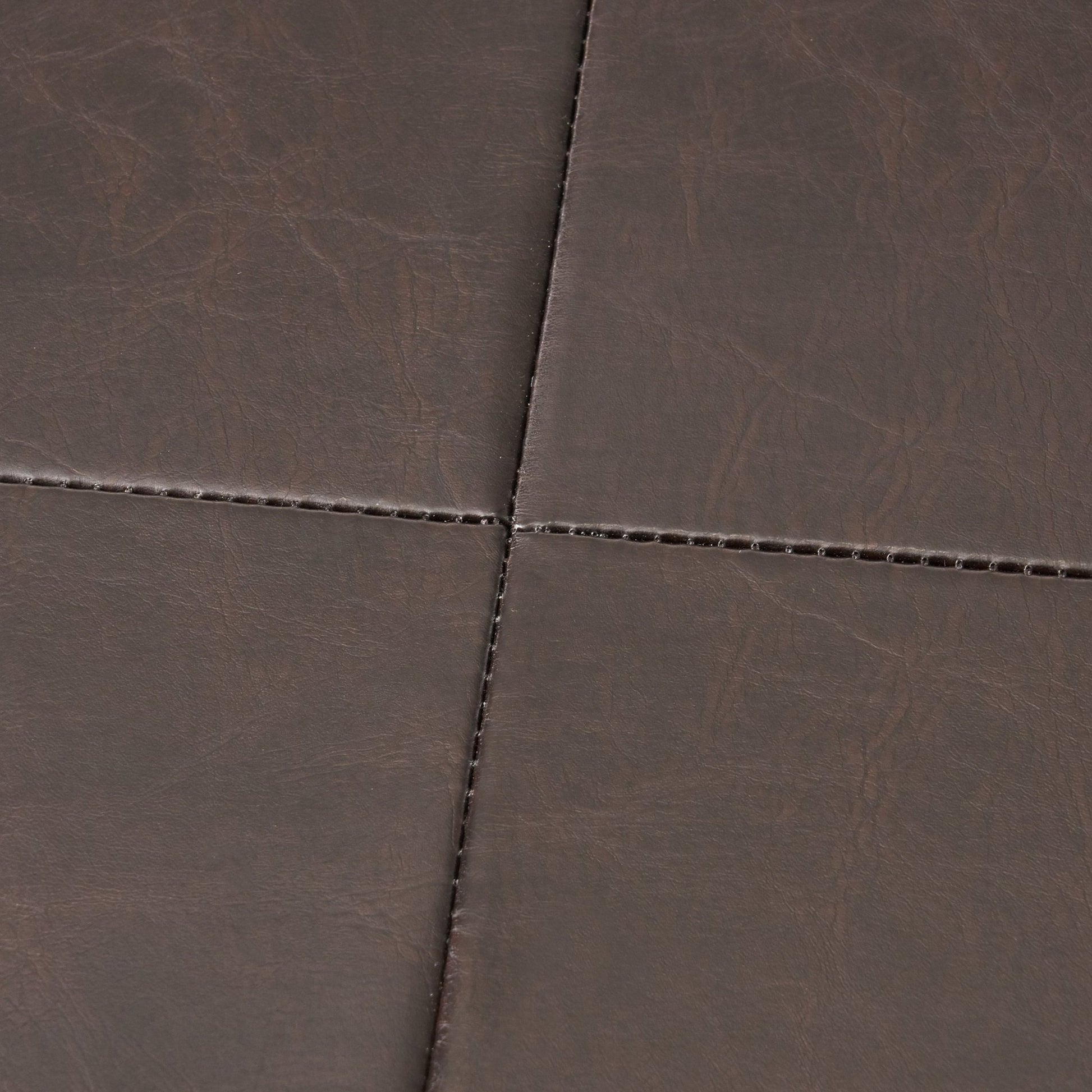 Large Square Ottoman Bench, faux leather Coffee Table Ottoman with rack & Solid Wood Legs, Oversized Ottoman for Living Room - 1st Choice Furniture Direct