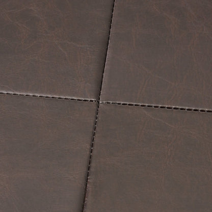 Large Square Ottoman Bench, faux leather Coffee Table Ottoman with rack & Solid Wood Legs, Oversized Ottoman for Living Room - 1st Choice Furniture Direct