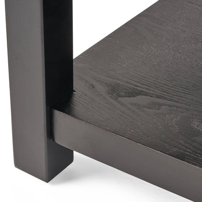 Large Square Ottoman Bench, faux leather Coffee Table Ottoman with rack & Solid Wood Legs, Oversized Ottoman for Living Room - 1st Choice Furniture Direct